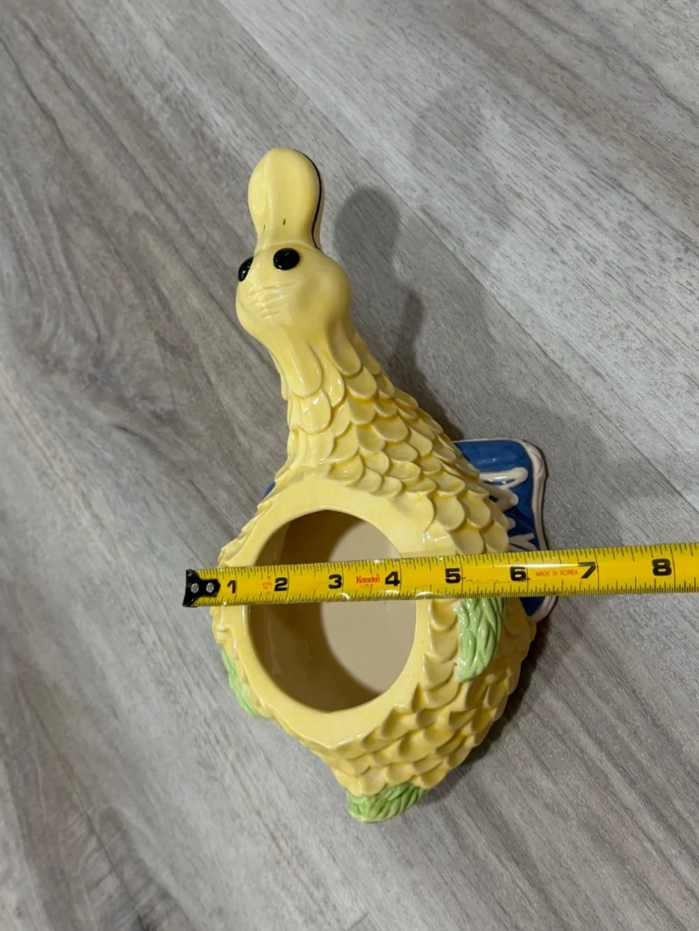 Vintage Ceramic Duck Planter Yellow Bird Vase Sneaker Base